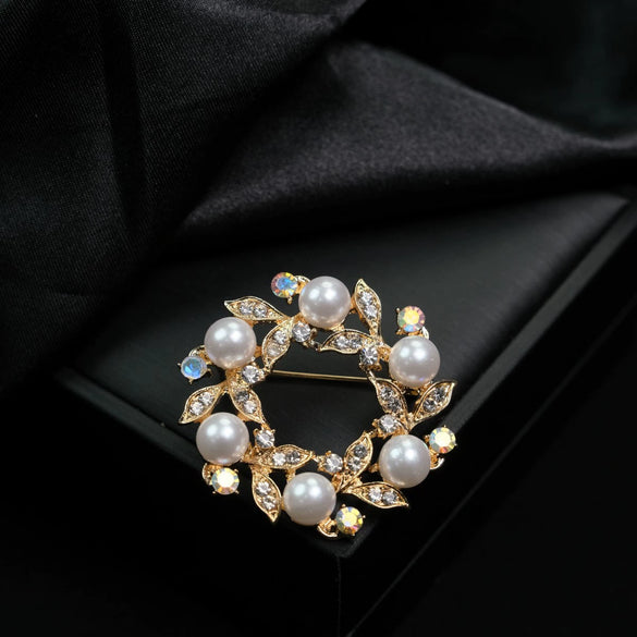 Brooch Alloy Pearl Star Electroplating Fashion Light Luxury Style Accessories