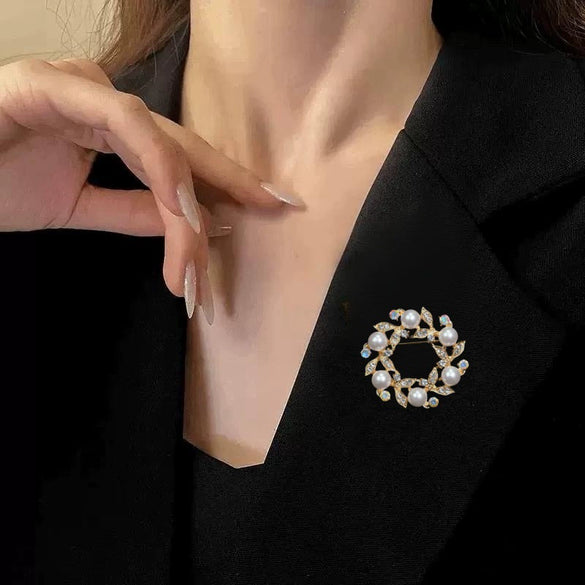 Brooch Alloy Pearl Star Electroplating Fashion Light Luxury Style Accessories