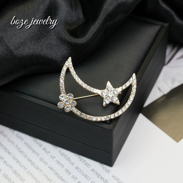 Brooch Zinc Alloy Star Shape Diamondencrusted Electroplating