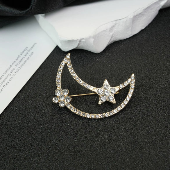 Brooch Zinc Alloy Star Shape Diamondencrusted Electroplating