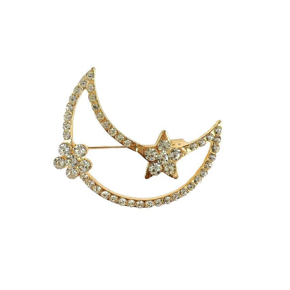 Brooch Zinc Alloy Star Shape Diamondencrusted Electroplating