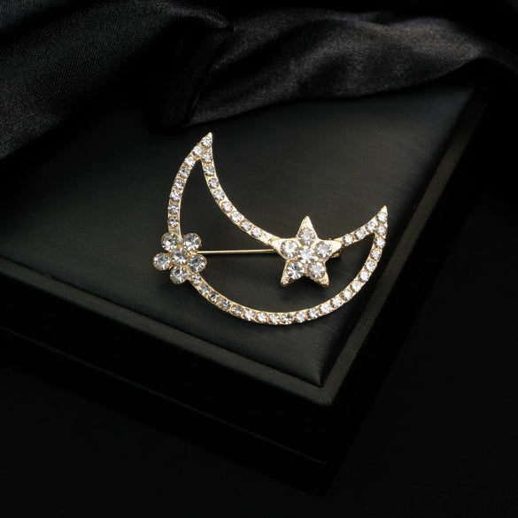 Brooch Zinc Alloy Star Shape Diamondencrusted Electroplating