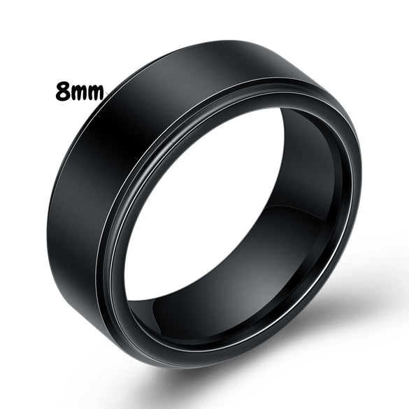 Brushed Purple Tungsten Steel Geometric Ring With Electroplated Finish For Unisex Couple Style Wholesale
