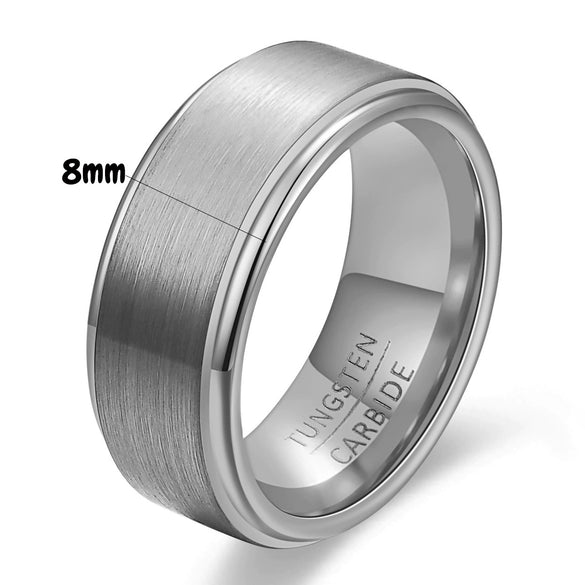 Brushed Purple Tungsten Steel Geometric Ring With Electroplated Finish For Unisex Couple Style Wholesale