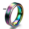 Brushed Purple Tungsten Steel Geometric Ring With Electroplated Finish For Unisex Couple Style Wholesale