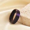 Brushed Purple Tungsten Steel Geometric Ring With Electroplated Finish For Unisex Couple Style Wholesale