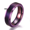 Brushed Purple Tungsten Steel Geometric Ring With Electroplated Finish For Unisex Couple Style Wholesale
