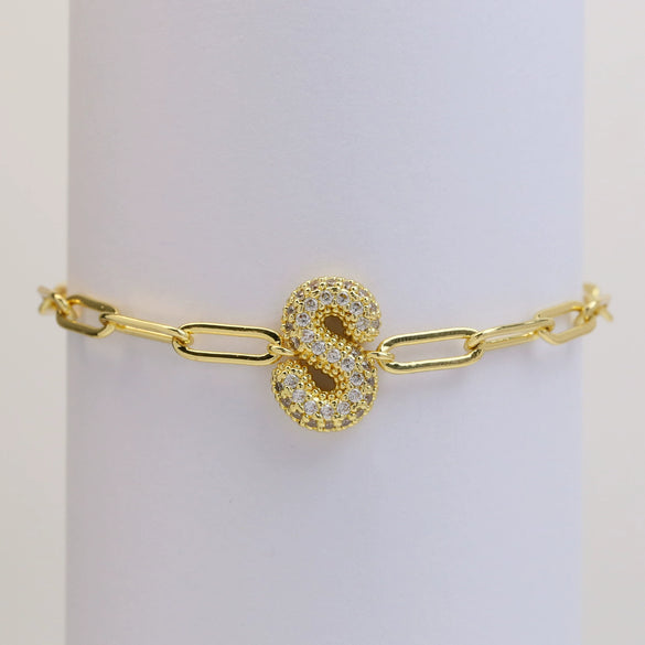 Bubble Balloons Pclip Chain Adjustment Bracelet Copper Electroplated With Letters Numbers Text For Women