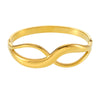 Buckle Bracelet 316L Stainless Steel Geometric Curve Design High Polished Pvd Plating 18K Real Gold Color Retention