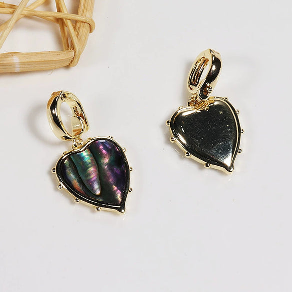 Buckle Copper Seawater Shell Abalone Shell Inlaid Electroplating Fashionable Detachable Pendant Matching Item
