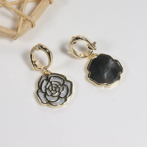 Buckle Copper Seawater Shell Abalone Shell Inlaid Electroplating Fashionable Detachable Pendant Matching Item