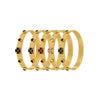 Buckle Gear Bracelet Stainless Steel Zircon Czech Glass Four Leaf Flower 18K Gold Plated Light Luxury Style