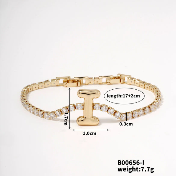 Buckle Letter Zircon Women's Bracelet Light Luxury Accessories Jewelry