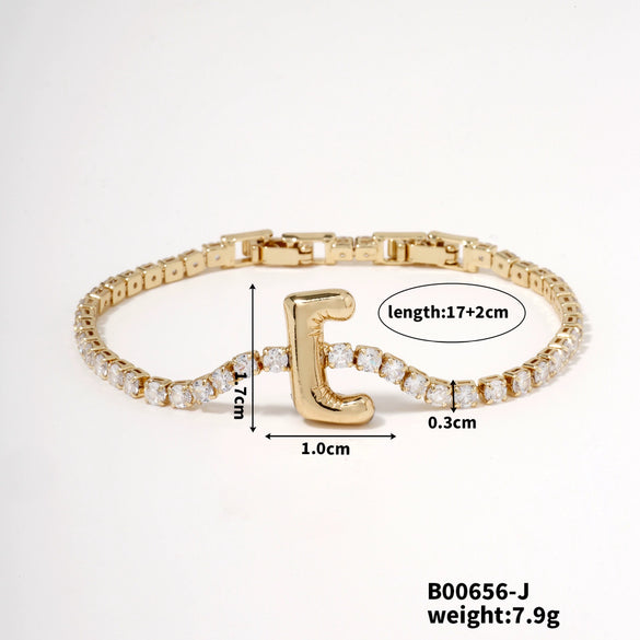 Buckle Letter Zircon Women's Bracelet Light Luxury Accessories Jewelry