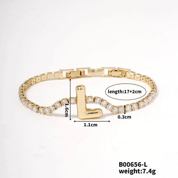 Buckle Letter Zircon Women's Bracelet Light Luxury Accessories Jewelry