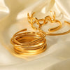 Buckle Stainless Steel Bracelet Ins Style Geometric 18K Goldplated Electroplating