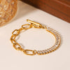 Buckle Stainless Steel Geometric Zircon Women's Bracelet