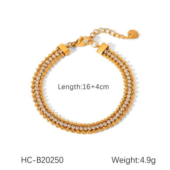 Buckle Stainless Steel Geometric Zircon Women's Bracelet