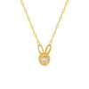 Bunny Inlaid Zircon Sparkle Pendant Necklace With Fish Mouth Chain Titanium Steel Gold Plated Electroplated Zodiac Jewelry Original Design