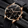 Business Casual Alloy And Stainless Steel Round Dial Quartz Belt Watch For Men
