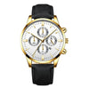 Business Casual Alloy And Stainless Steel Round Dial Quartz Belt Watch For Men