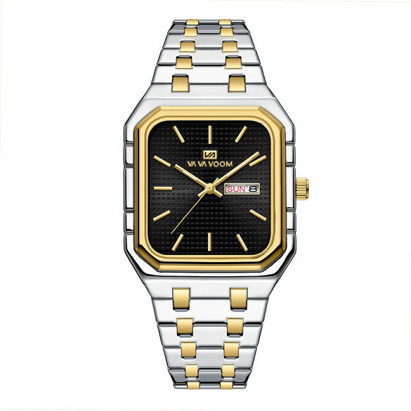 Business Casual Men's Stainless Steel Square Luminous Watch