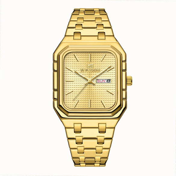 Business Casual Men's Stainless Steel Square Luminous Watch
