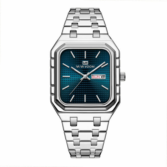 Business Casual Men's Stainless Steel Square Luminous Watch
