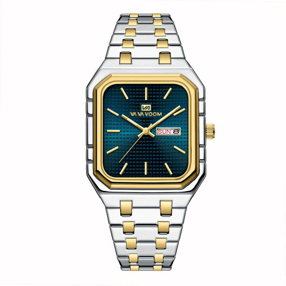 Business Casual Men's Stainless Steel Square Luminous Watch