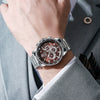 Business Decorative Quartz Movement Alloy Men's Watch With Clown Face Dial And Round Dial Shape