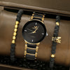 Business Gear Dial Quartz Men's Watch Alloy Case Stainless Steel Strap Round Dial Leisure Style