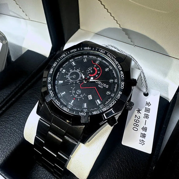 Business Geometric Butterfly Double Snap Quartz Men'S Watches