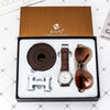 Business Gift Set Belt Quartz Watch Glasses Pu Modern Simplicity