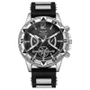 Business Men's Alloy Case Quartz Watch With Silicone Strap And Round Blue Dial