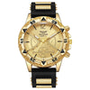 Business Men's Alloy Case Quartz Watch With Silicone Strap And Round Blue Dial
