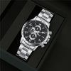 Business Men's Alloy Case Stainless Steel Band Quartz Watch With Round Dial