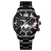 Business Men's Alloy Case Stainless Steel Band Round Dial Watch