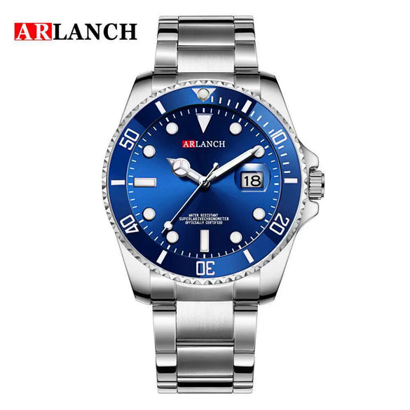 Business Men's Metal And Stainless Steel Round Quartz Watch