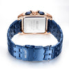Business Men's Multifunctional Chronograph Quartz Watch Alloy Case Stainless Steel Belt Rectangle Dial