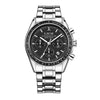 Business Men's Multifunctional Waterproof Calendar Luminous Quartz Watch Zinc Alloy Case Stainless Steel Strap Round Dial