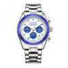 Business Men's Multifunctional Waterproof Calendar Luminous Quartz Watch Zinc Alloy Case Stainless Steel Strap Round Dial