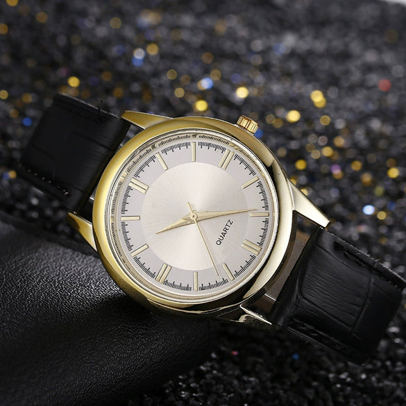 Business Men's Quartz Watch Alloy Case Stainless Steel Clasp