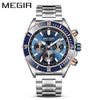 Business Men's Sports Luminous Watch Alloy Case Stainless Steel Strap Round Dial