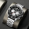 Business Men's Sports Luminous Watch Alloy Case Stainless Steel Strap Round Dial
