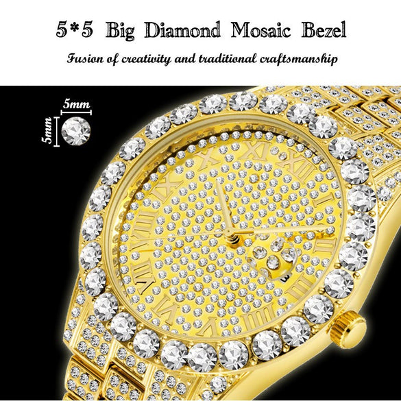 Business Simple Glittering Quartz Watch With Steel Band And Round Dial Made Of Alloy And Stainless Steel