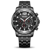 Business Sports Multifunctional Men's Watch Alloy Case Stainless Steel Strap Mineral Reinforced Glass Mirror Round Dial Waterproof Quartz Watch