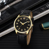 Business Style Alloy And Imitation Leather Quartz Watch With Round Dial And Stainless Steel Buckle