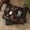 Business Style Alloy Case Stainless Steel Clasp Imitation Leather Strap Round Dial Male Gift Set With Belt Purse Tie Perfume Cufflinks Quartz Watch Pen