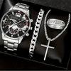 Business Style Men's Alloy Watch With Round Dial And Roman Scale