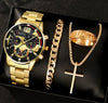 Business Style Men's Alloy Watch With Round Dial And Roman Scale
